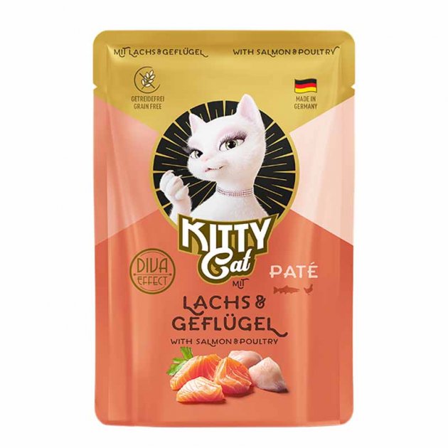 KittyCat皇冠貓 成貓-鮭魚和家禽餐包 85g 1