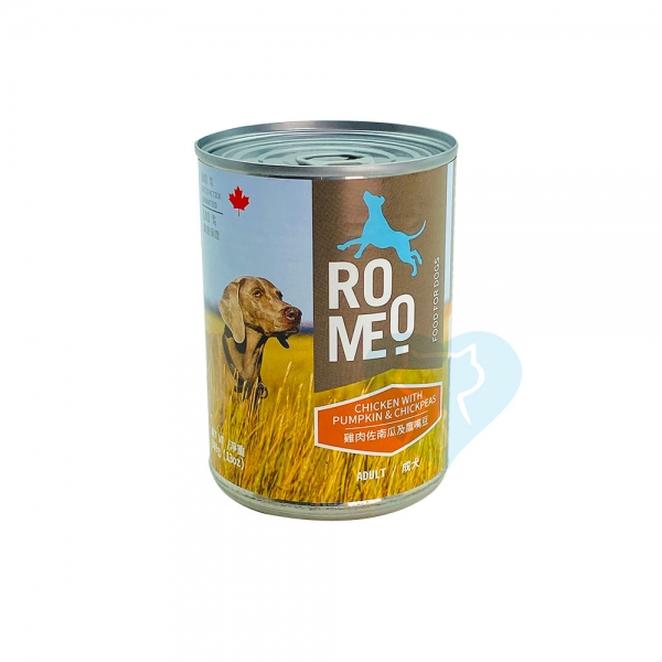 加拿大ROMEO無穀犬罐-雞肉佐南瓜及鷹嘴豆 369g