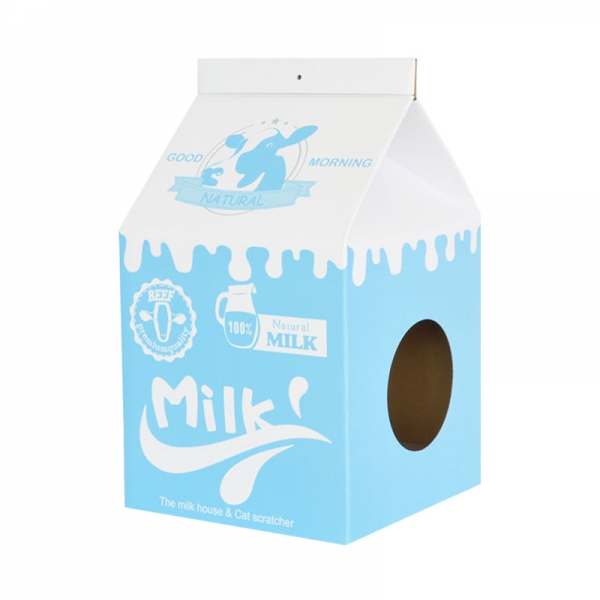 牛奶盒貓抓窩 (藍)
